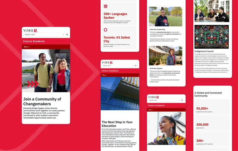 Pages mobiles de York U Future Students