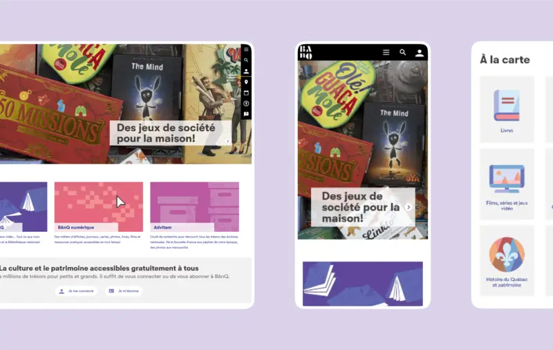  la section des jeux de société du site web de BAnQ avec une image de jeux de société