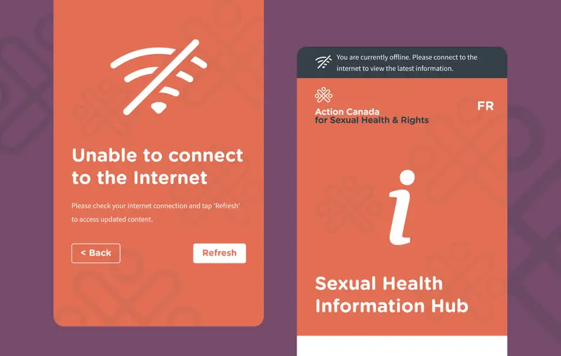A screenshot showing a warning for no connectivity