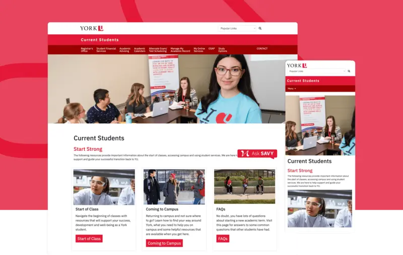 A screenshot of the homepage