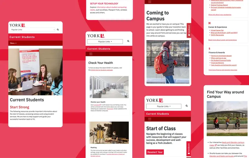 multiple views of the mobile site