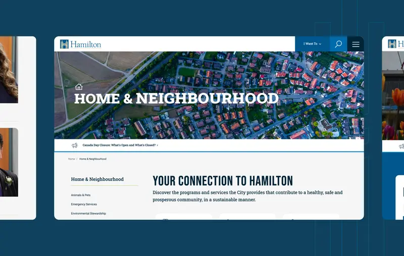 a screenshot of the City of Hamilton website