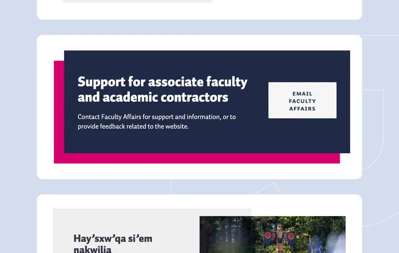 Captures d'écran du site web  mettant en évidence le courrier électronique des affaires de la faculté CTA