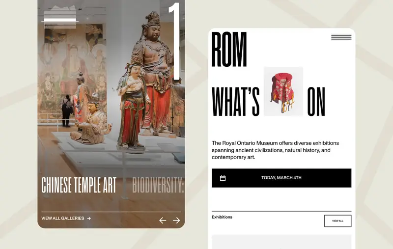 Vitrine des pages du Musée royal de l'Ontario