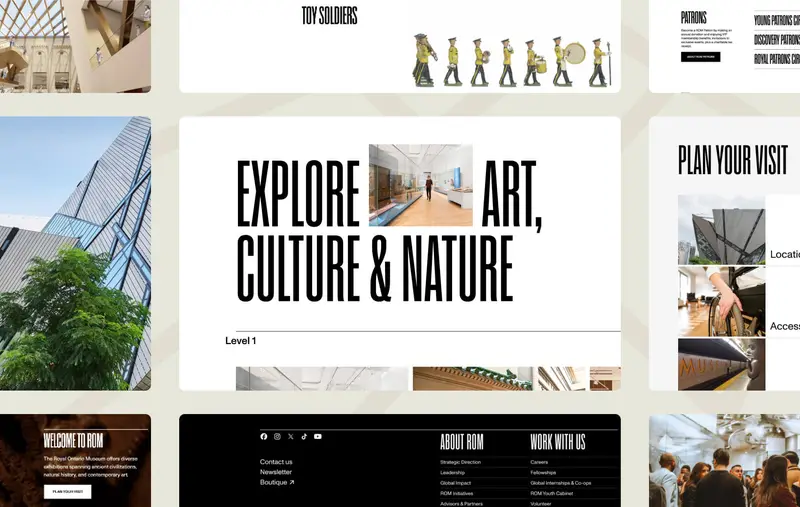 Une vitrine des pages du Musée royal de l'Ontario