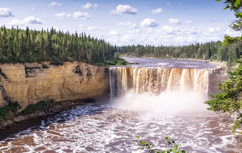 A dynamic waterfall landscape banner representing the NWTP
