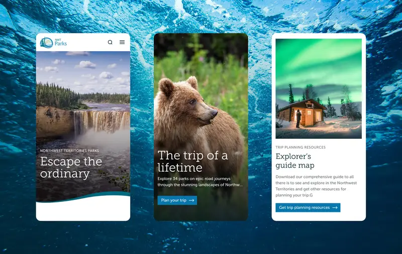 An immersive showcase of the Northwest Territories mobile views