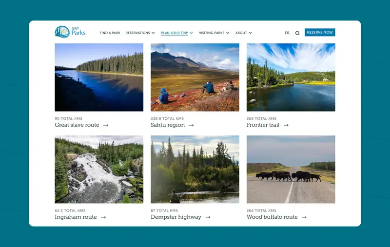 The Northwest Territories Plan Your Trip page showcase