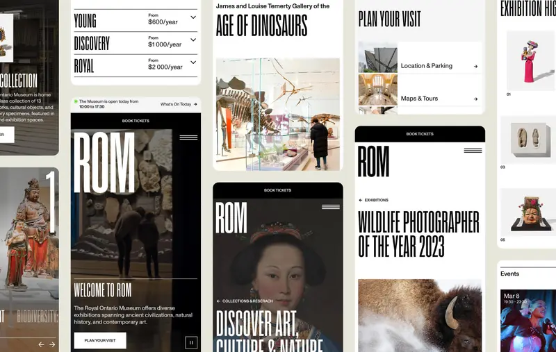 Vitrine des pages mobiles du Musée royal de l'Ontario