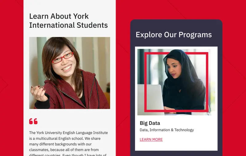 Les pages de York University School of Continuing Studies pour les étudiants internationaux.
