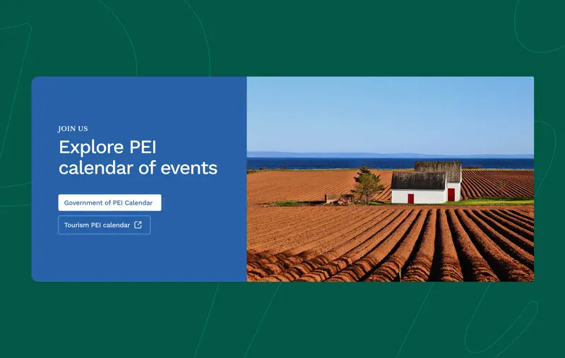 A screenshot of a postcard inviting users to consult the calendar