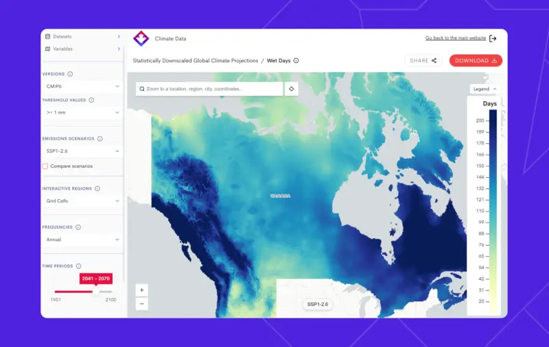 The maps tool on the Climate Data website