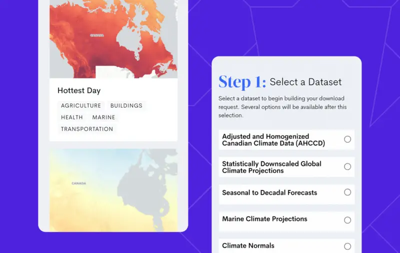 Two screenshots of the Climate Data website