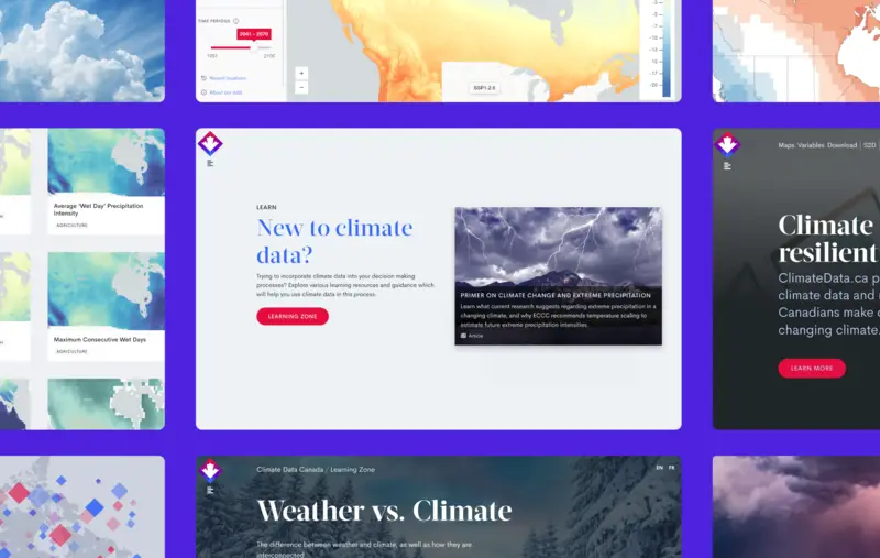 Screenshots of the Climate Data website