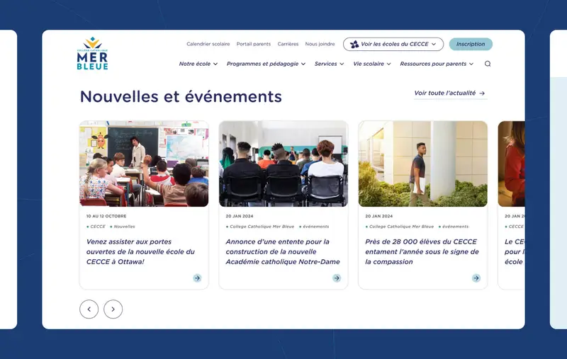 Capture d'écran du site CECCE
