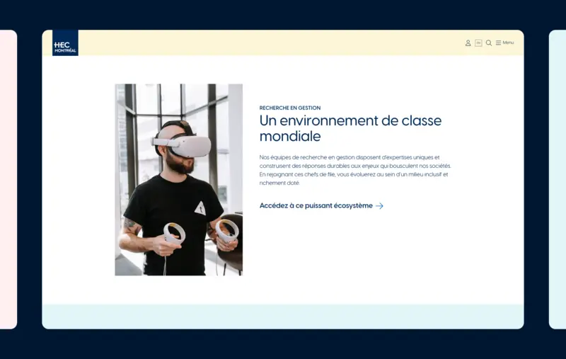Capture d'écran du site web de HEC Montréal