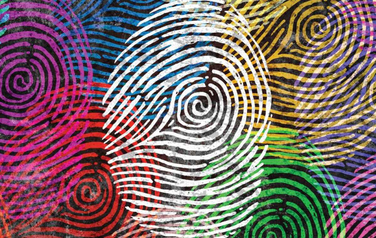 Pattern of colorful fingerprints