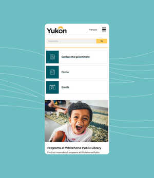 A screenshot of the Government of Yukon mobile site