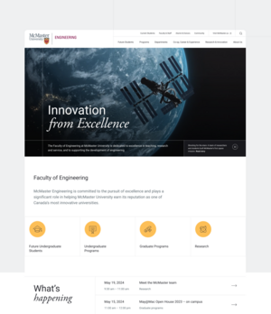 A screenshot of the McMaster homepage