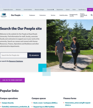 The Royal Roads our people website