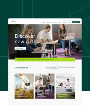 A branded thumbnail of the Red Deer Polytechnic new website