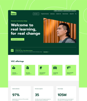 A Vancouver Community College website thumbnail