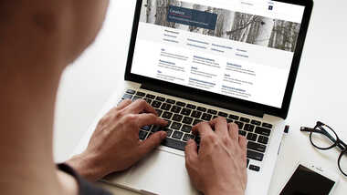 Student looking at the Government of Canada Website