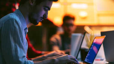 Person using the computer