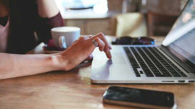 Person using the computer