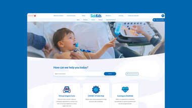 sickkids.ca - Home Page Screenshot