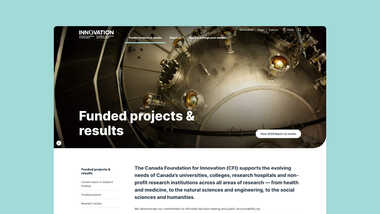 Canada Foundation Innovation website image
